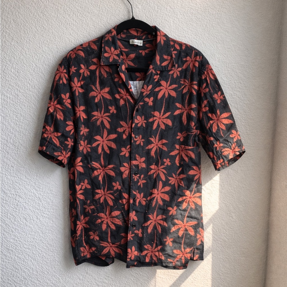 Floral Black and Pink Vintage Shirt